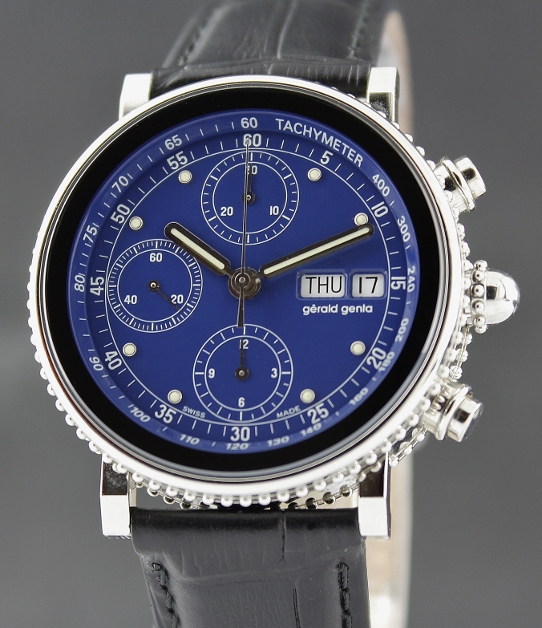 (image for) A GERALD GENTA STAINLESS STEEL GEFICA CHRONO DAY DATE